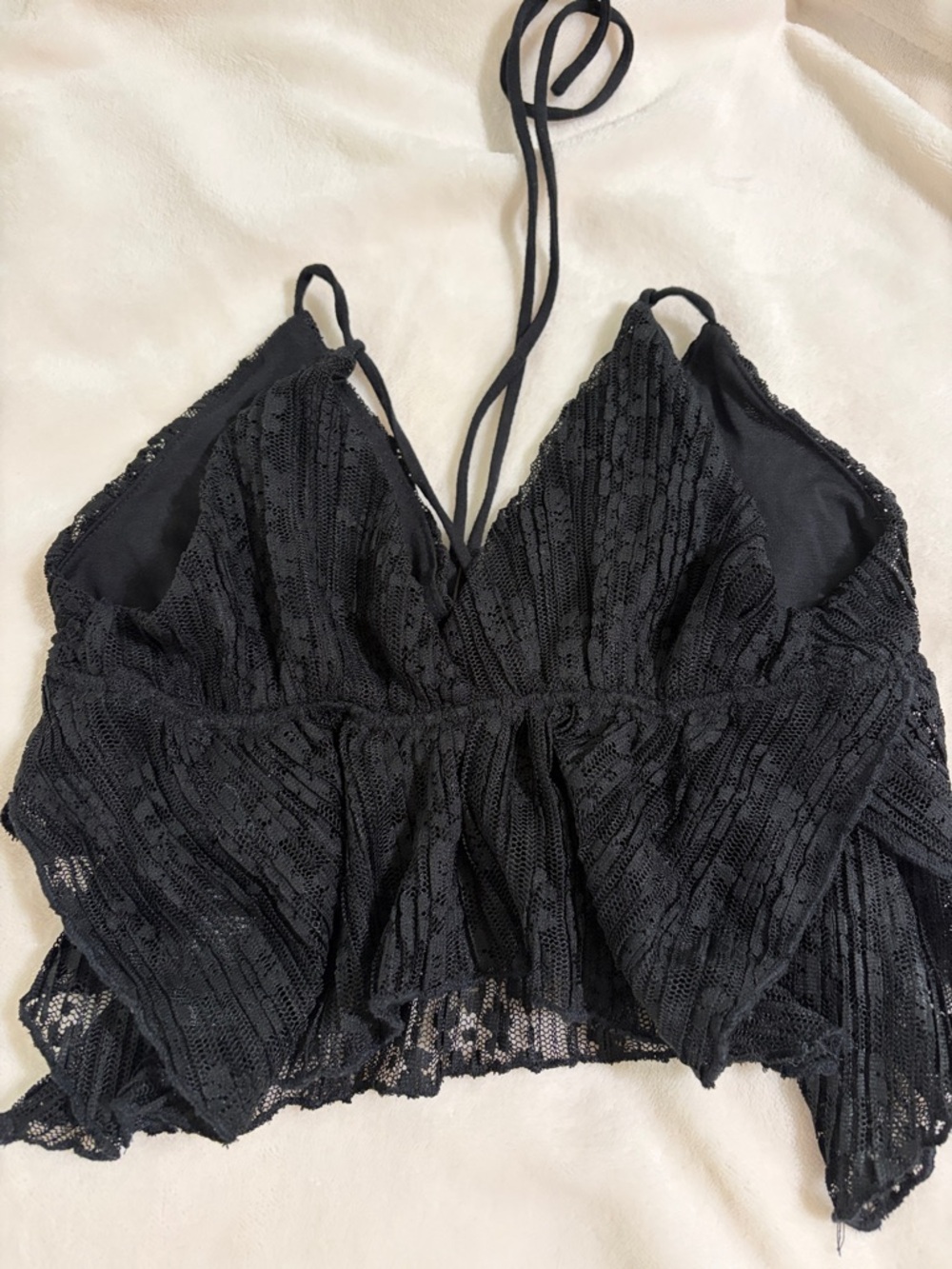 Urban Outfitters Black Lace Halter Cami